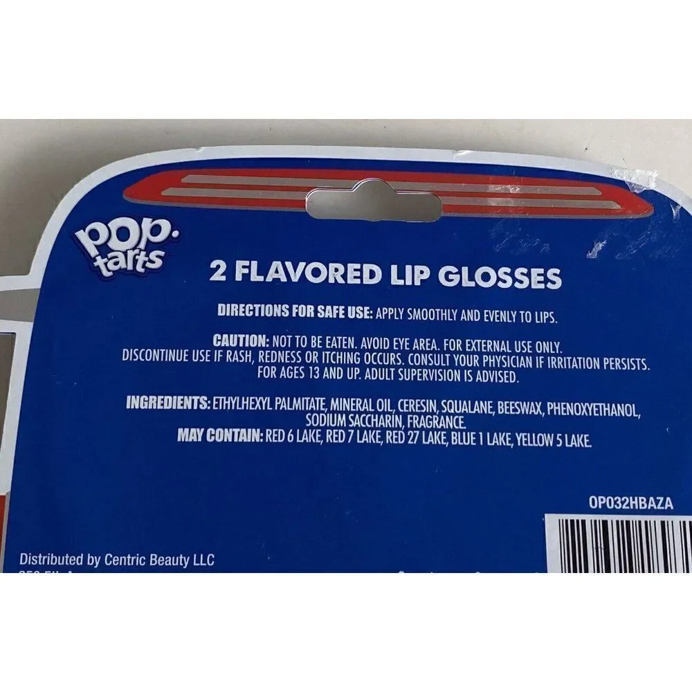 2 Pack Pop Tarts‎ Flavored Lip Gloss Glosses Vanilla Milkshake And Cherry NEW